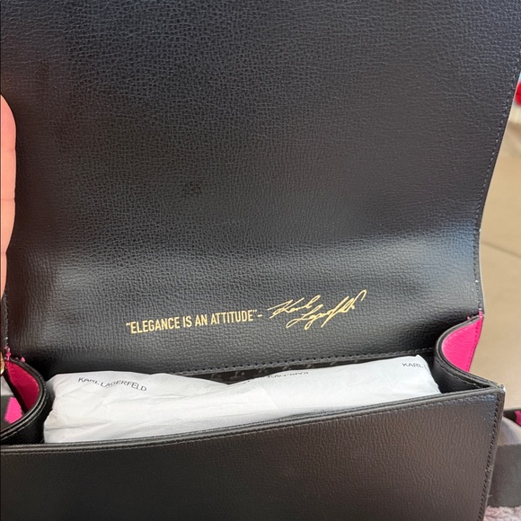 Karl Lagerfeld Paris Simone Leather Crossbody Candy Dots" purse - Picture 5 of 6